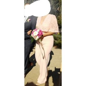 Club L Kimono Sleeve Maxi Dress with Lace Overlay